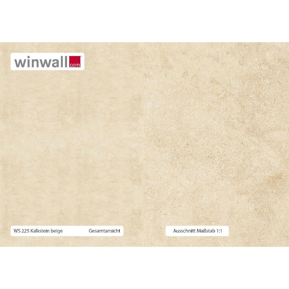 winwall Duschrückwand Duschrückwände ALU-Verbundplatte Dekor: Kalkstein Beige, (1-tlg), Wandverkleidung aus Alu