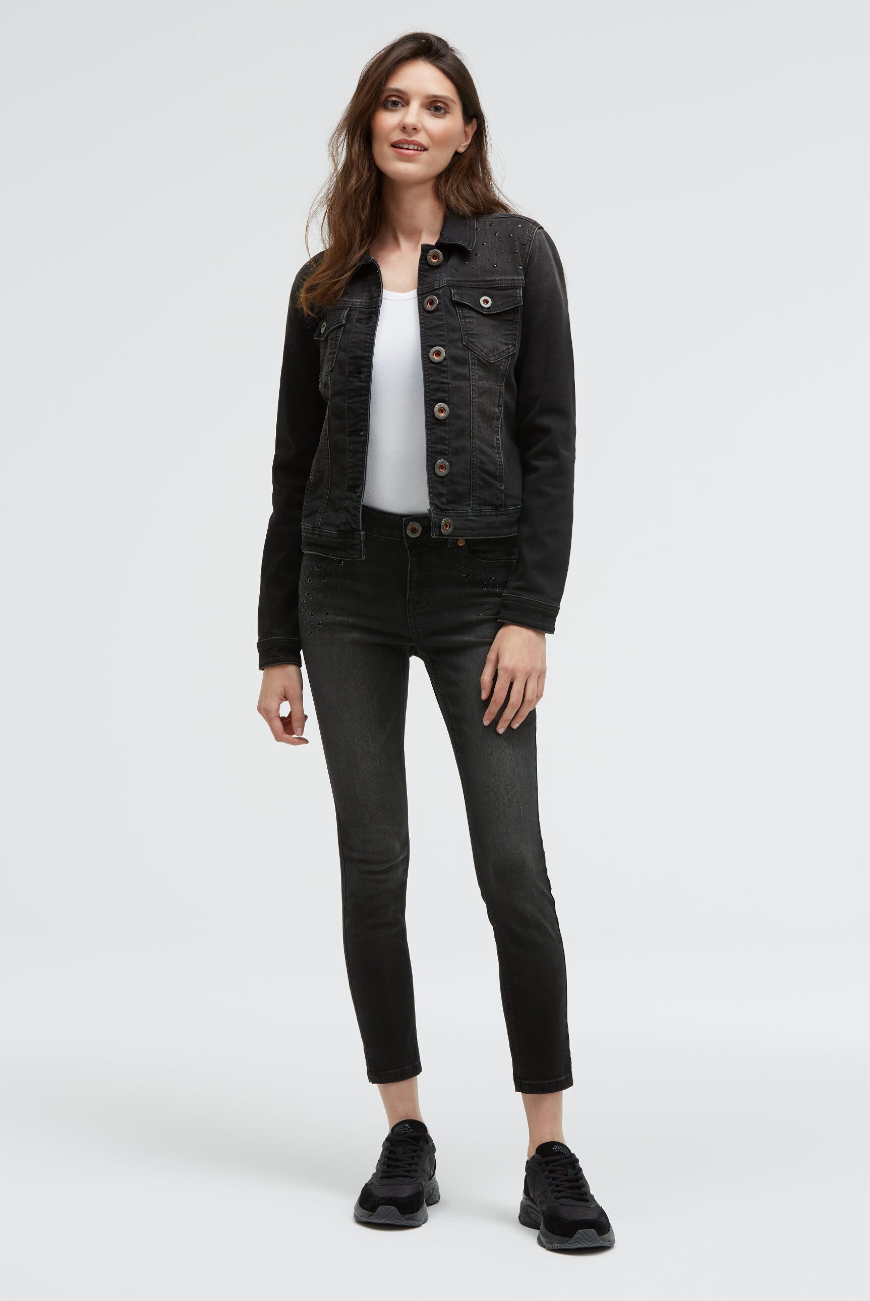 SOCCX Jeansjacke mit Schmuckelemente