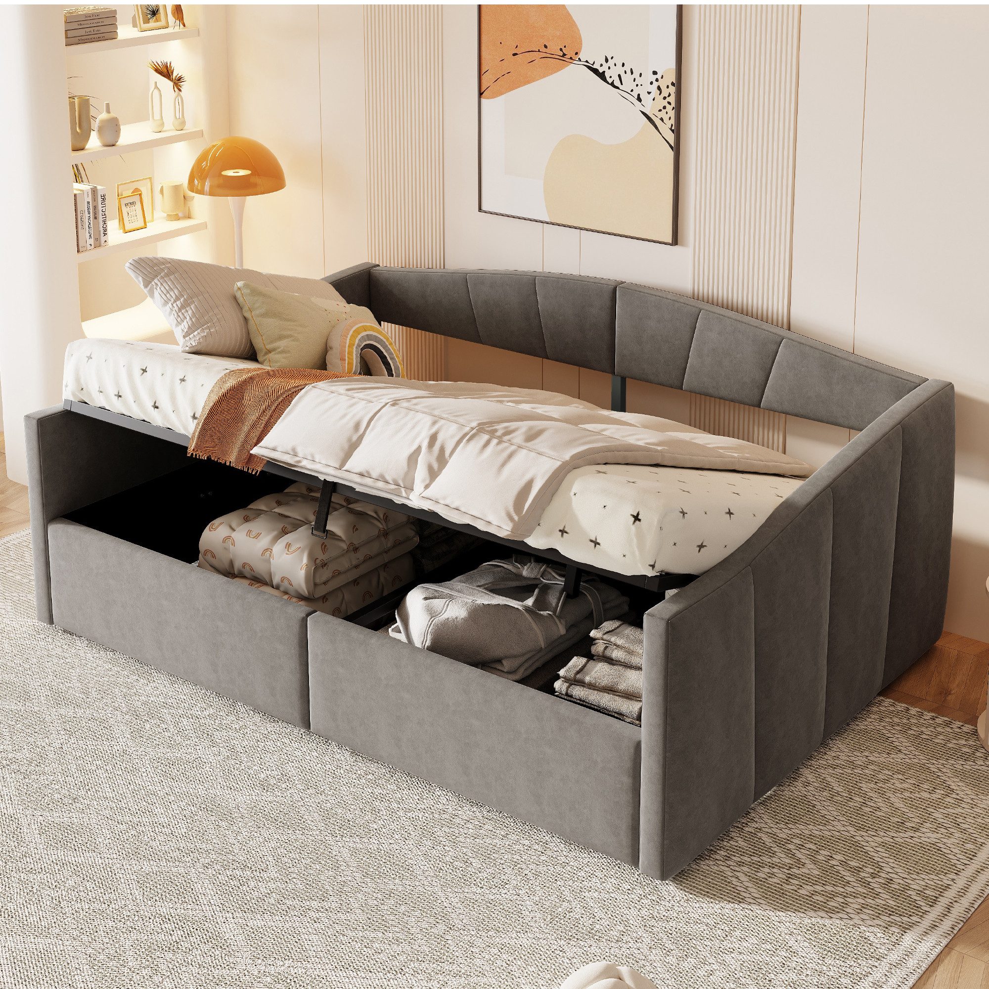 Odikalo Schlafsofa Schlafcouch 90x200 140x200 mit Bettkasten, Polsterbett S günstig online kaufen