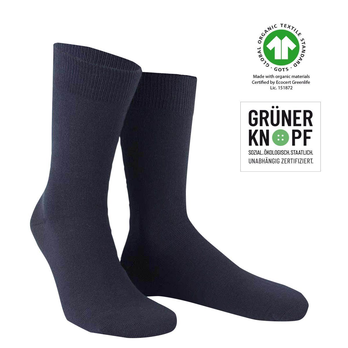 Wilox Komfortsocken Organic Cotton (1-Paar) aus hautfreundlicher Baumwolle