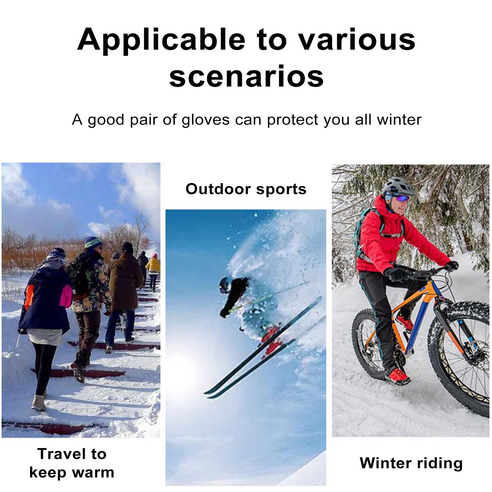 Motorrad Fahrradhandschuhe) Skihandschuhe Skifahren Warme Handschuhe Touchscreen Radfahren Damen (Wasserdicht Herren Wandern Laufen Fahrradhandschuhe Rutaqian Warme für Winterhandschuhe Thinsulate
