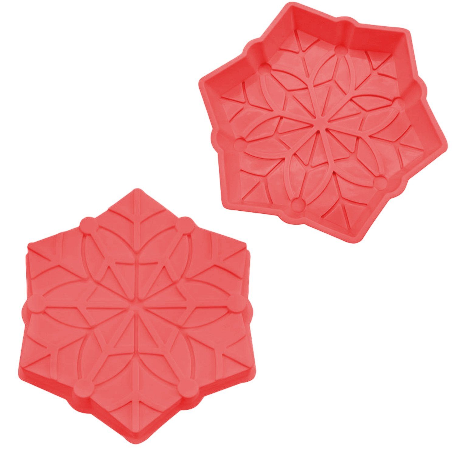 Kopper-24 Muffinform Silikon Backform, Kuchenform Schneeflocke, ca. 26 x 4,3 cm