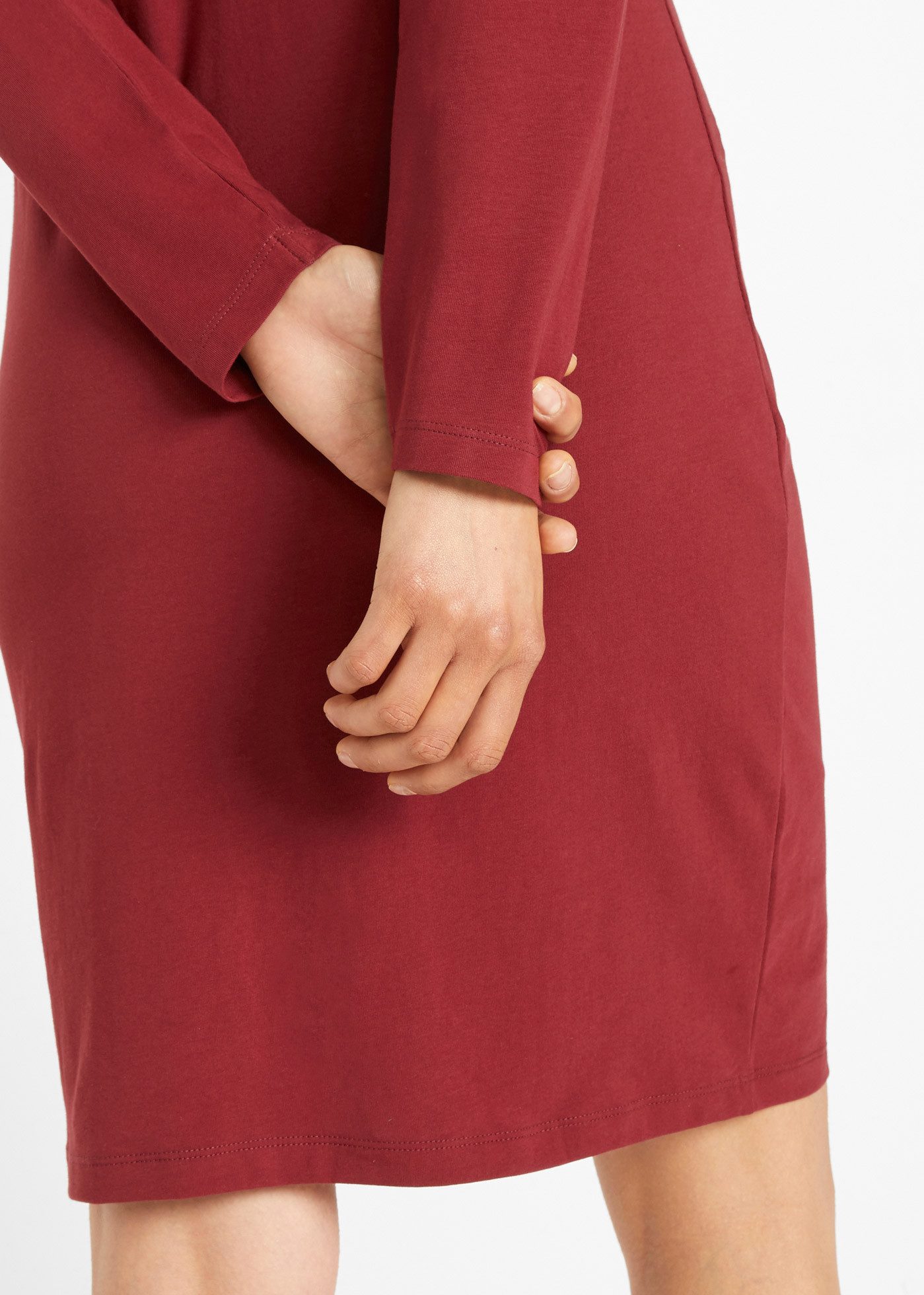 bonprix Jerseykleid (Packung, 2-tlg) für Alltag, schmale Passform, aus Baumwollmischung, kniefrei