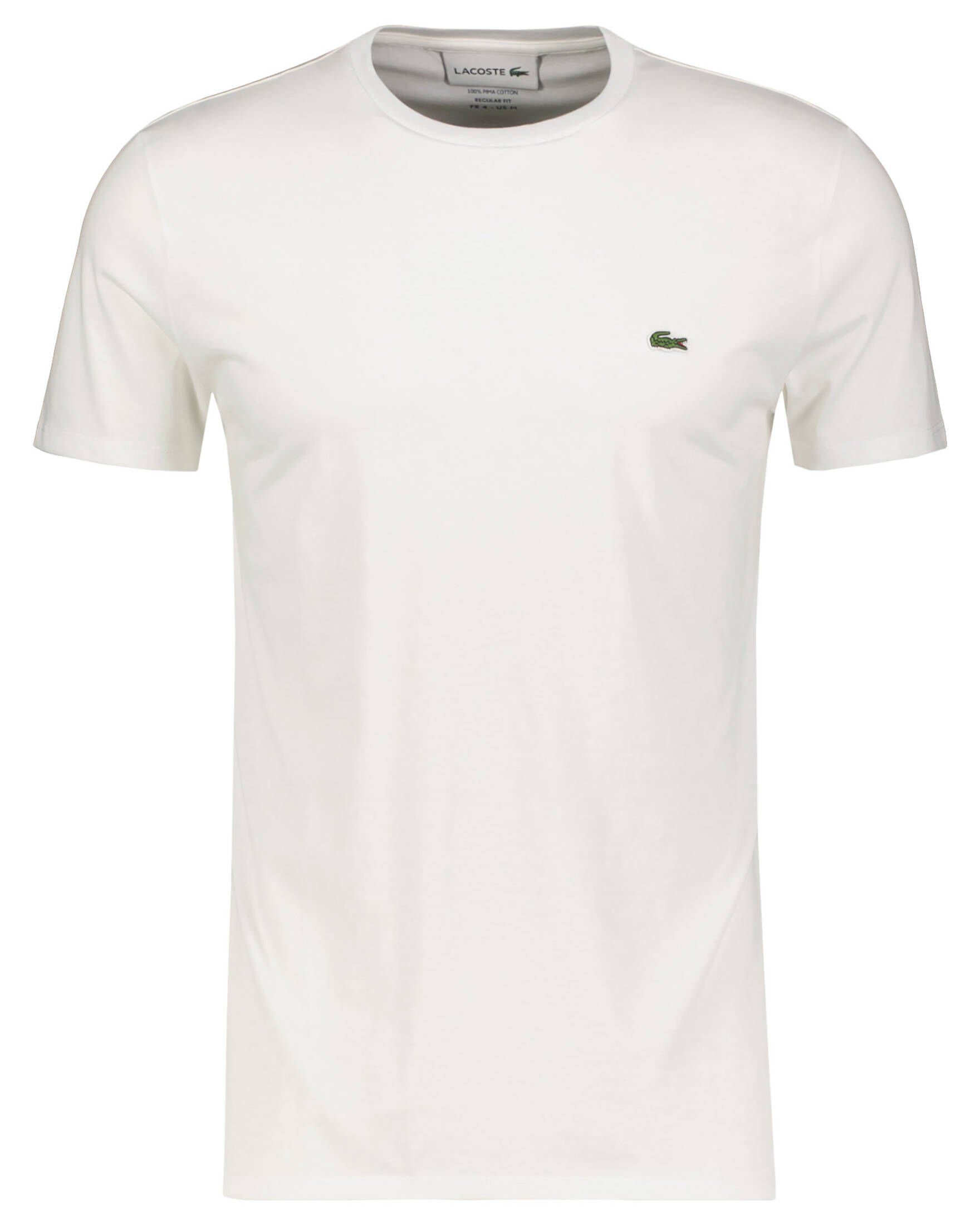 T-Shirt Herren T-Shirt (10) Lacoste weiss (1-tlg)