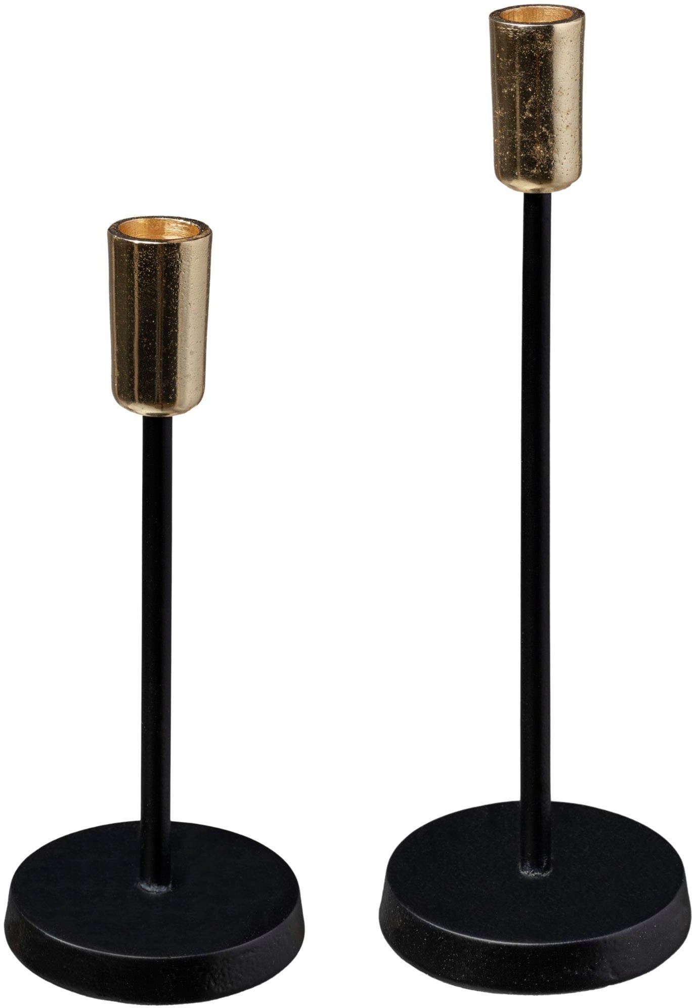 OTTO home Kerzenhalter Stabkerzenhalter Azlynn (Set, 2 St), aus Aluminium