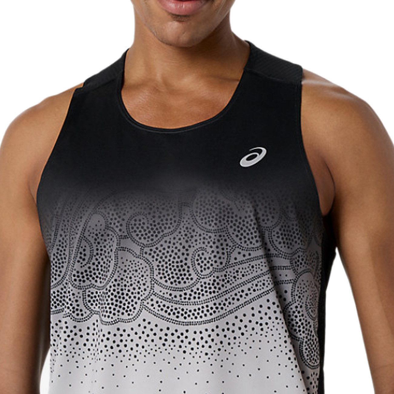 Asics Laufshirt Asics Road Fade Singlet Herren Black Cream