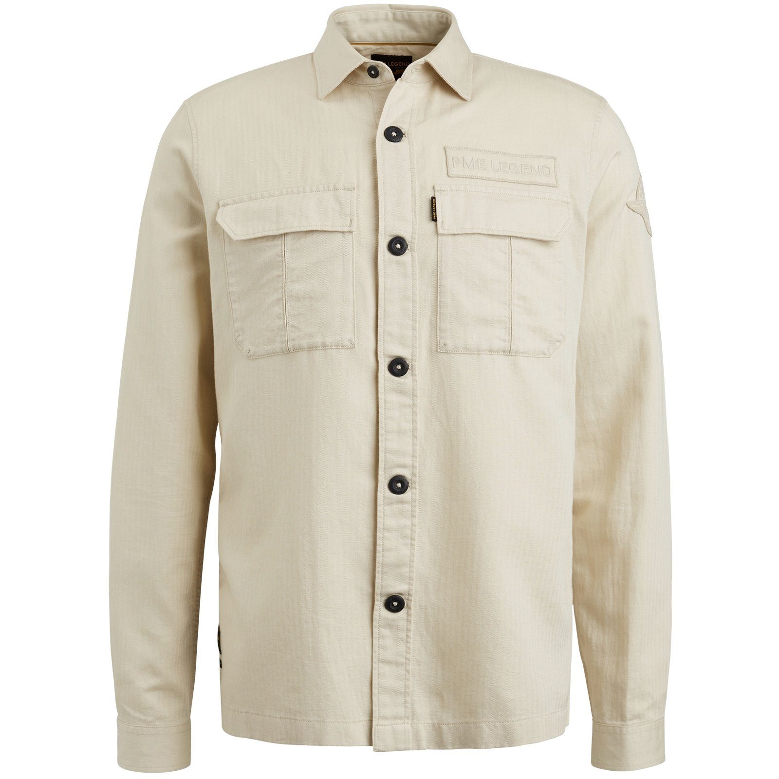 T-Shirt & Langarmshirt Long Sleeve Shirt Ctn/linen Herringbone