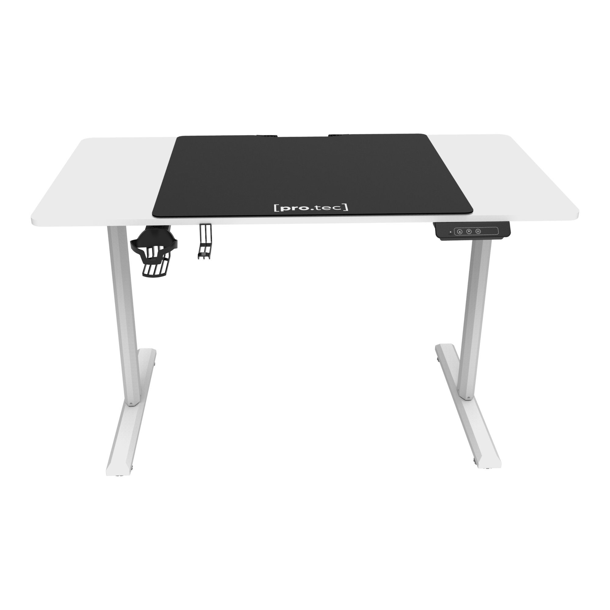 »Pomona« Höhenverstellbarer pro.tec Computertisch, 110x60cm Schreibtisch Weiß Elektrisch