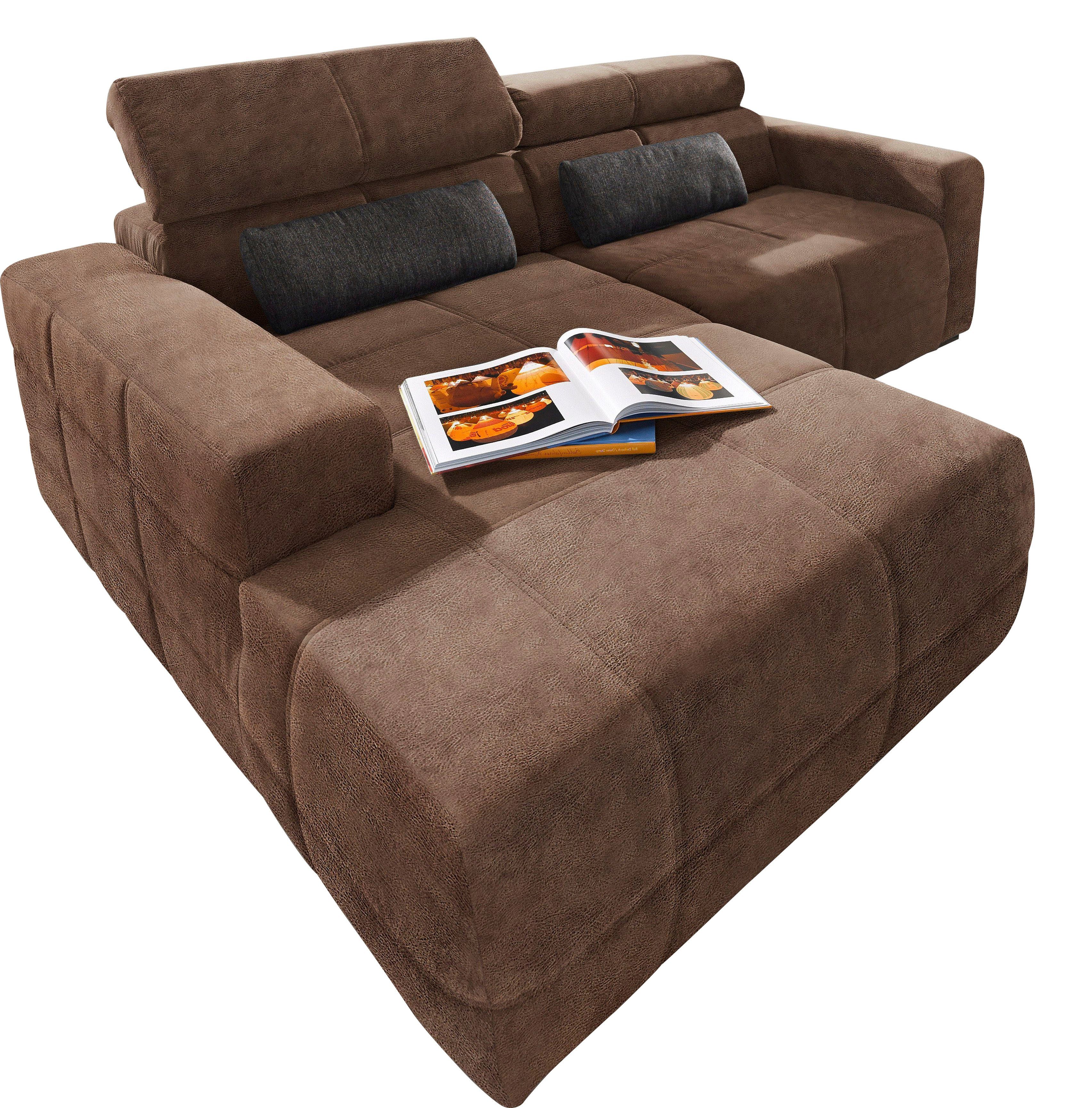 DOMO collection Ecksofa "Brandon B/T/H: 214/100/80 cm, L-Form", Mit Kopftei günstig online kaufen
