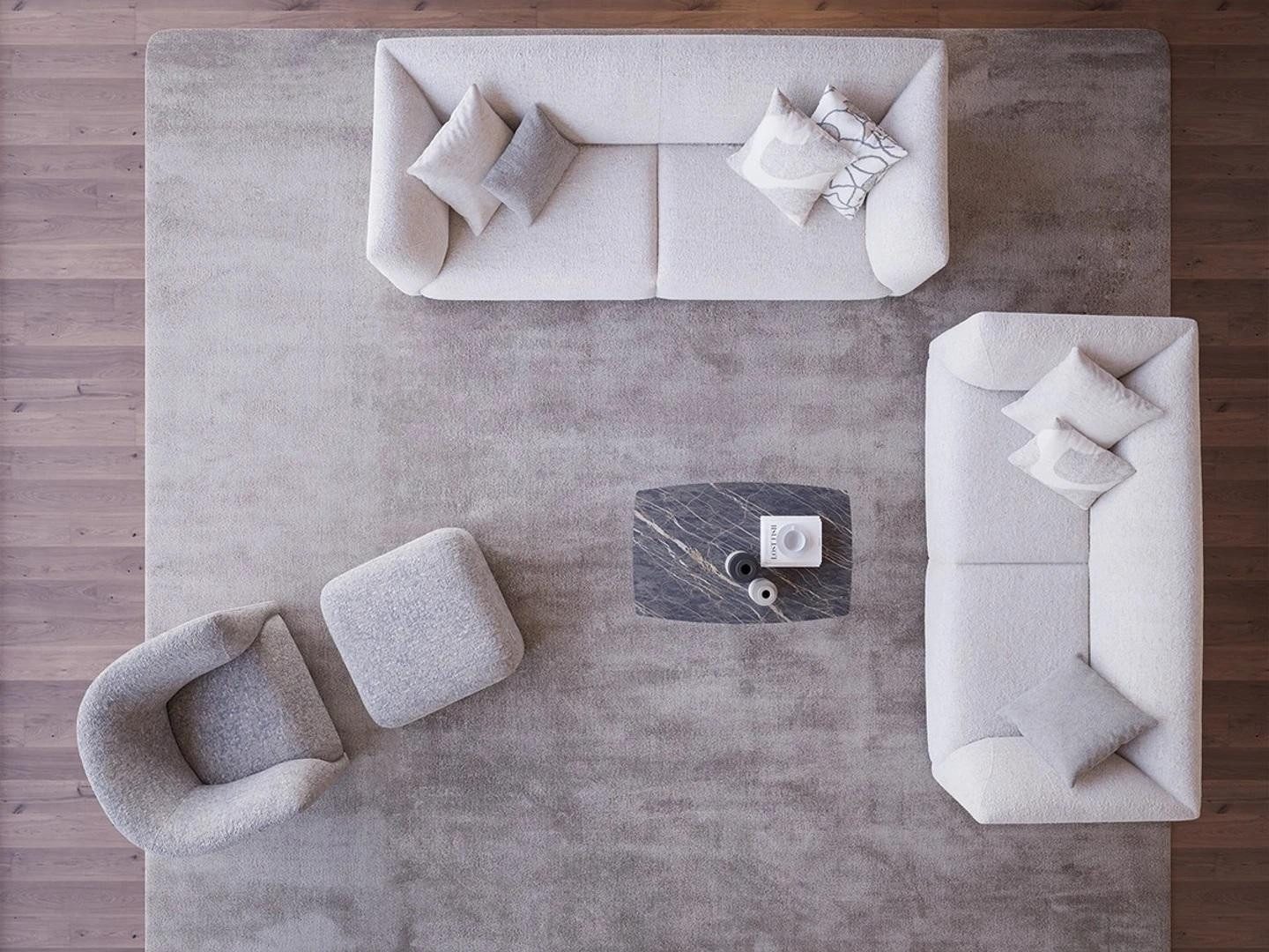 Xlmoebel Polstergarnitur Luxuriöse Sofagarnitur in modernem Design mit Hocker, (Sofagarnitur, 4-tlg., Wohnzimmer Set 4tlg (Sofagarnitur 3 + 3 + 1 Sitzer + Hocker), Hergestellt in Europa