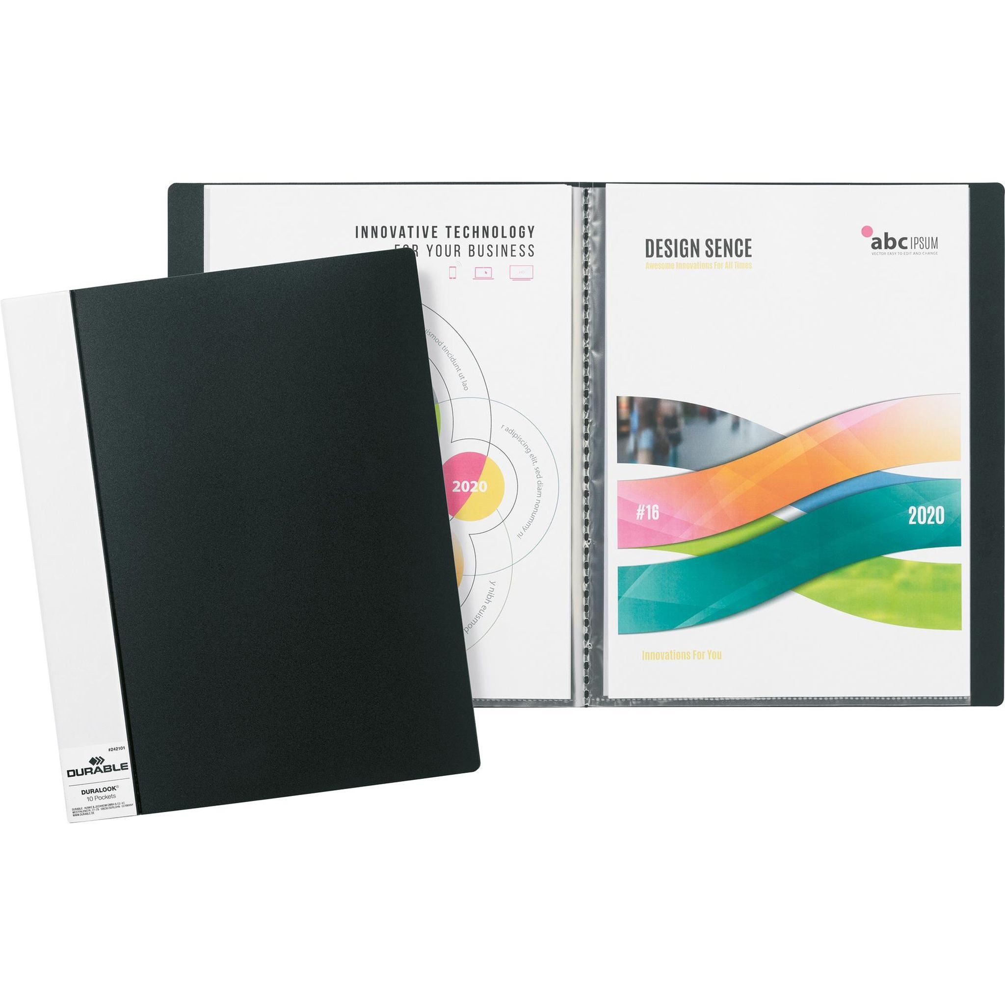 Organisationsmappe Durable Sichtbuch DURALOOK A4 9mm sw mit 10 Sichtüllen