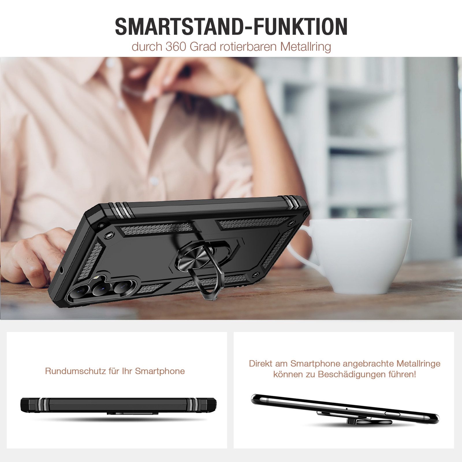 Tec-Expert Handyhülle Outdoor Cover Hülle für Samsung Galaxy A05s 6.7 Zoll, 6.7, Premium Hülle aus verstärktem Polycarbonat