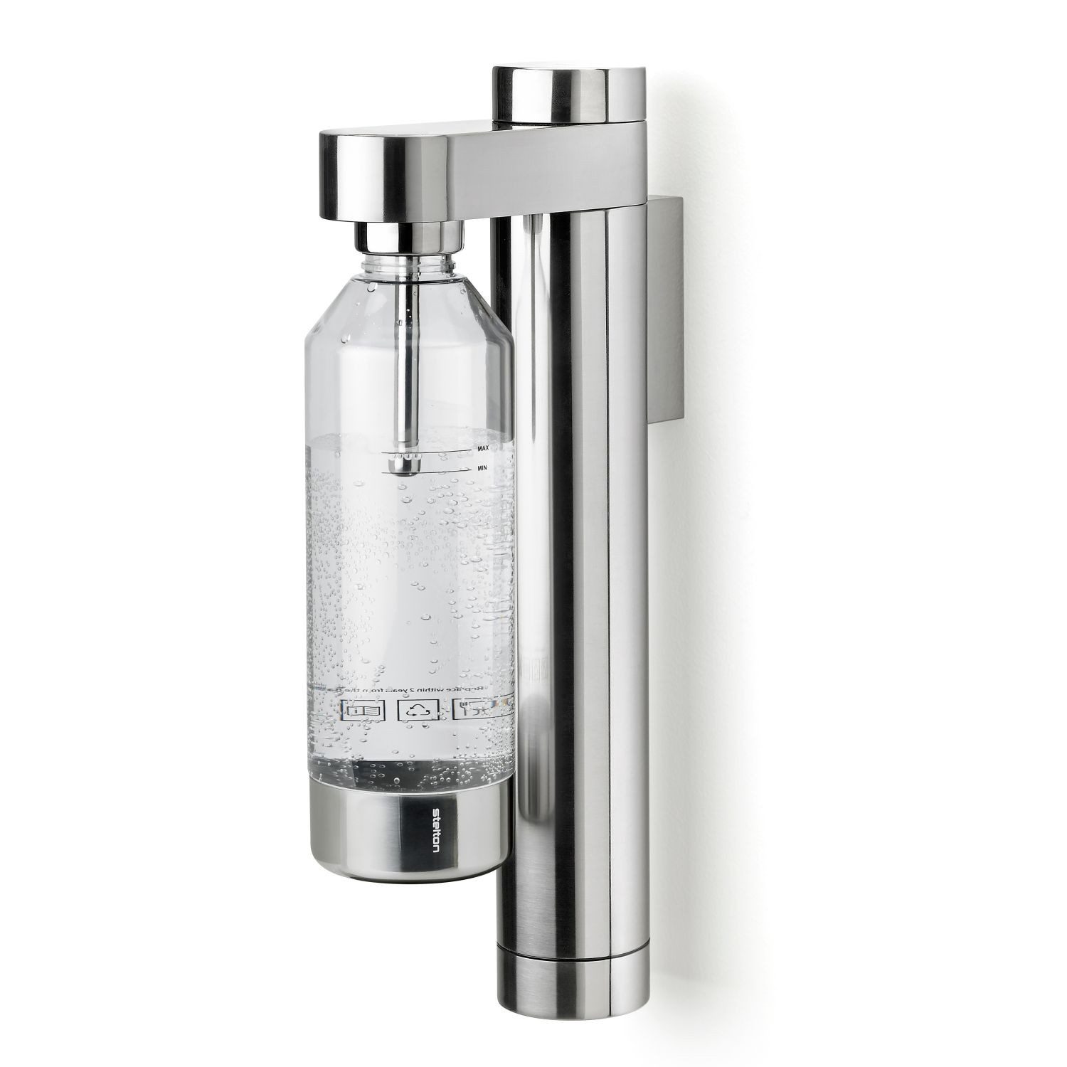 Stelton Wassersprudler Brus mit Wandhalterung Edelstahl