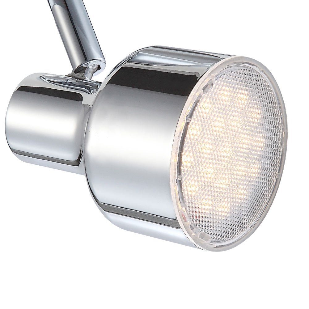 verstellbare verbaut, Globo LED-Leuchtmittel Warmweiß, Chrom LED Deckenstrahler Deckenleuchte Silber LED fest Deckenleuchte,