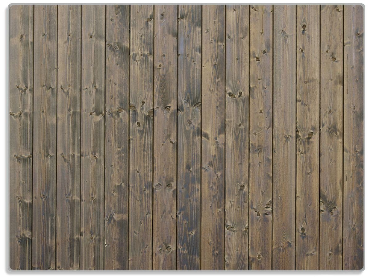 Wallario Schneidebrett Holzpaneelen in grau braun - Holzmuster mit Maserung, ESG-Sicherheitsglas, (inkl. rutschfester Gummifüße 4mm, 1-St), 30x40cm