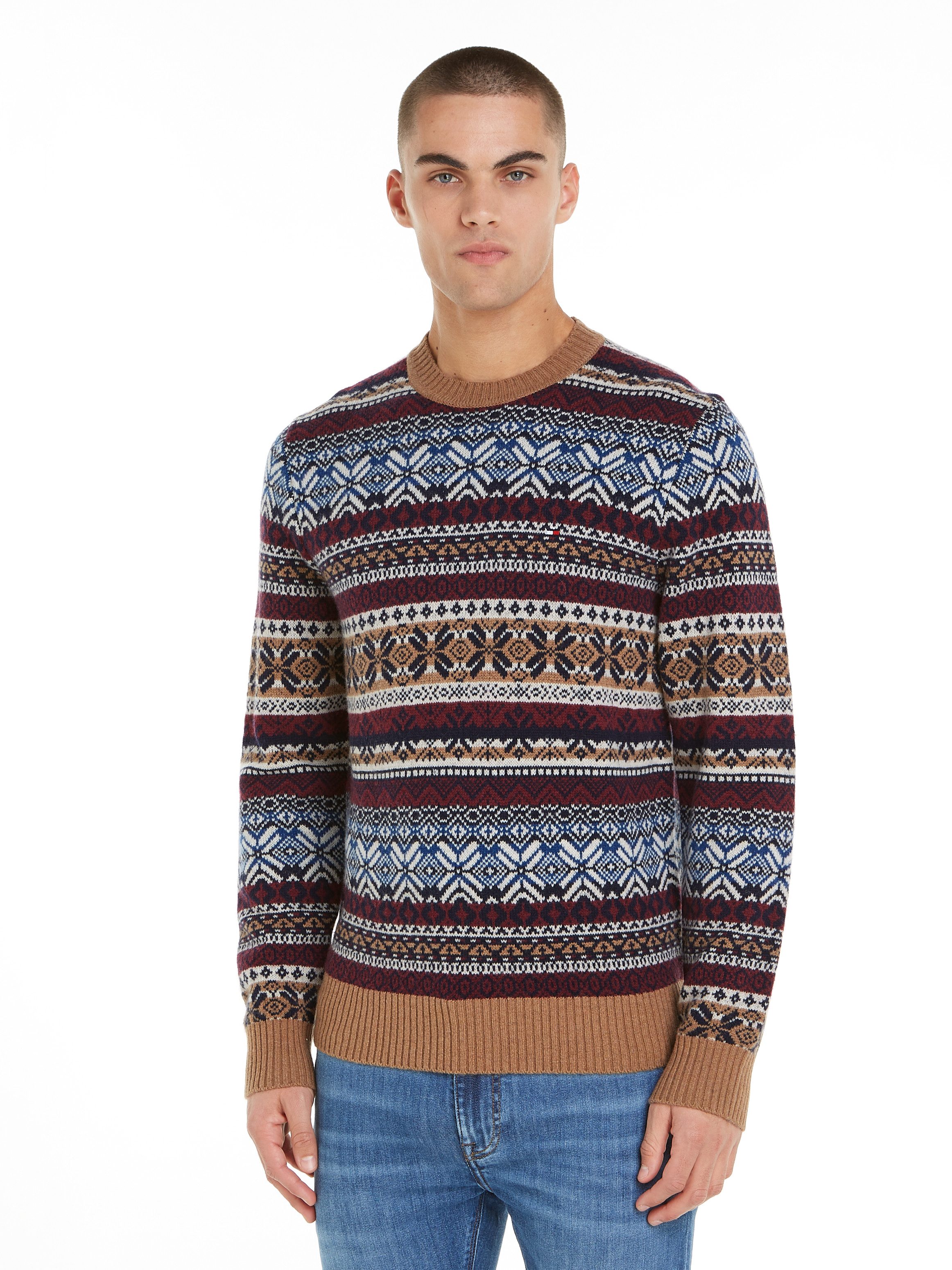 Tommy Hilfiger Rundhalspullover GIFTING WOOL BLEND ROUNDNECK mit mehrfarbig günstig online kaufen