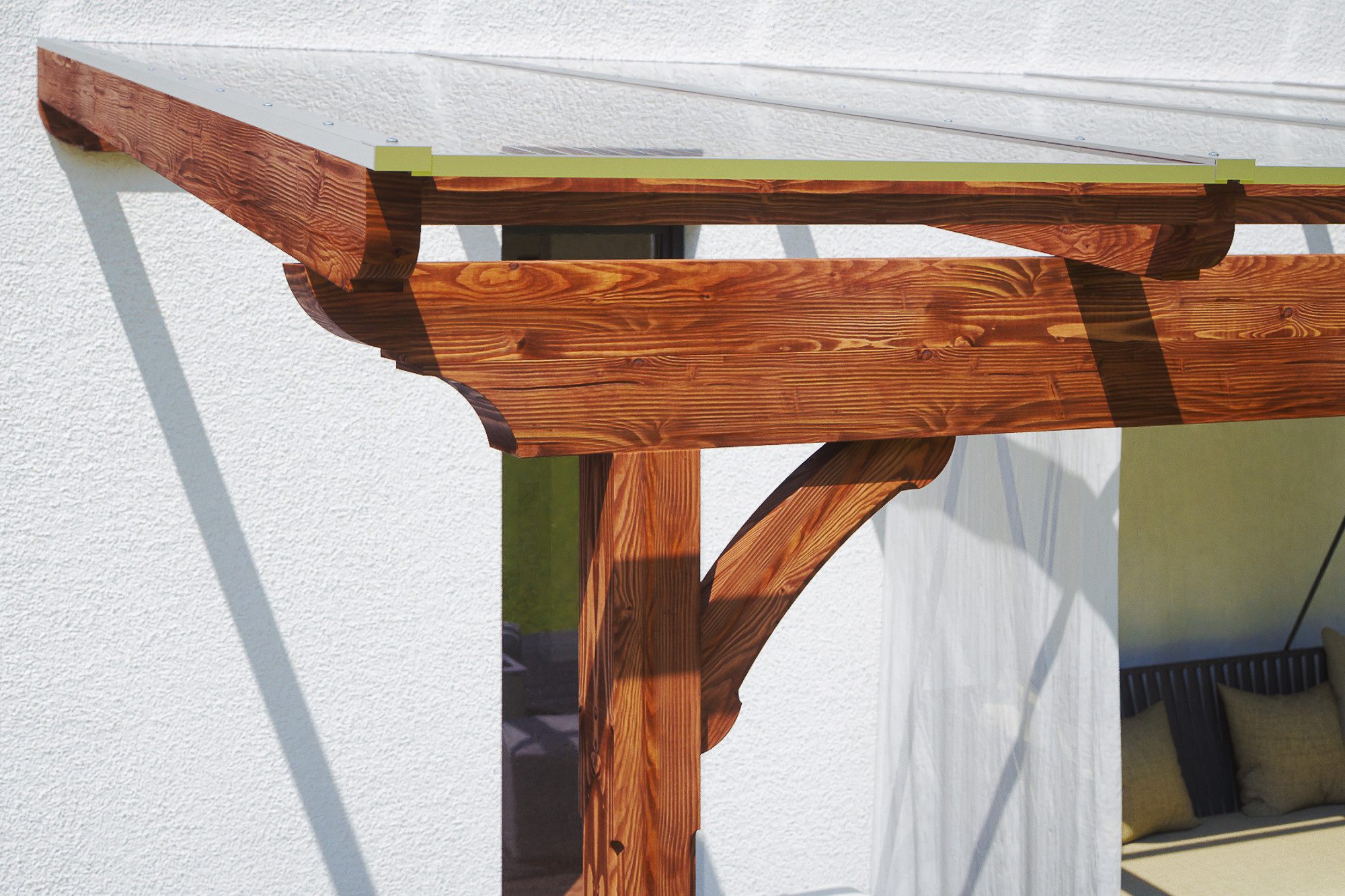 Skanholz Terrassendach Ravenna, BxT: 434x250 cm, Bedachung Doppelstegplatten, Douglasie