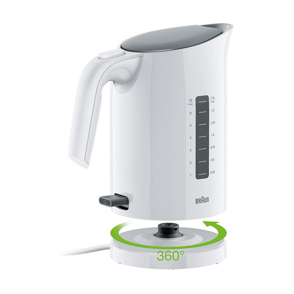 Braun Wasserkocher Braun WK 3100 WH PurEase Wasserkocher - Elektrokocher, 1.7 l, 2200 W, Schnellkochsystem