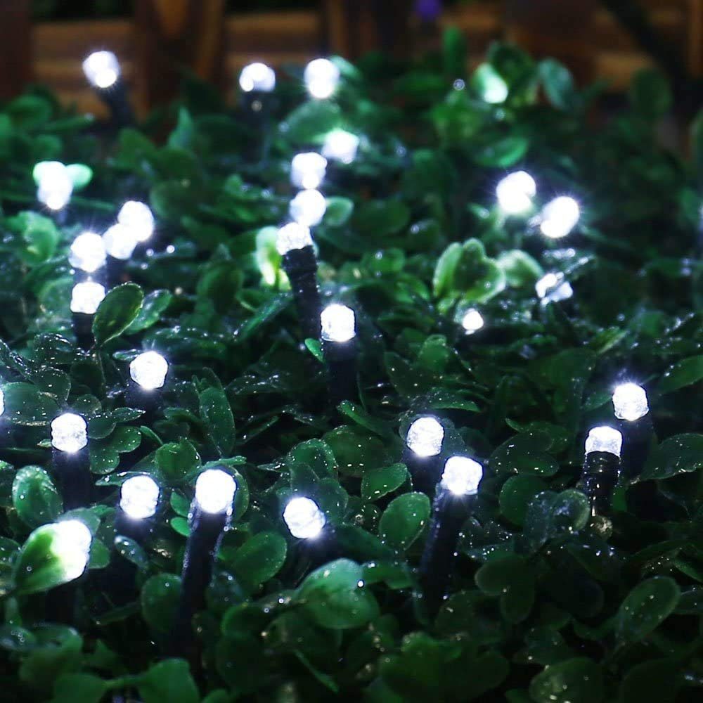 Rosnek LED-Lichterkette 8 Vorhang LED Modi,mit LEDs Light, Weihnachtsbaum Wasserdicht, Weiß 50-100 5-10M Fernbedienung Lichterkette