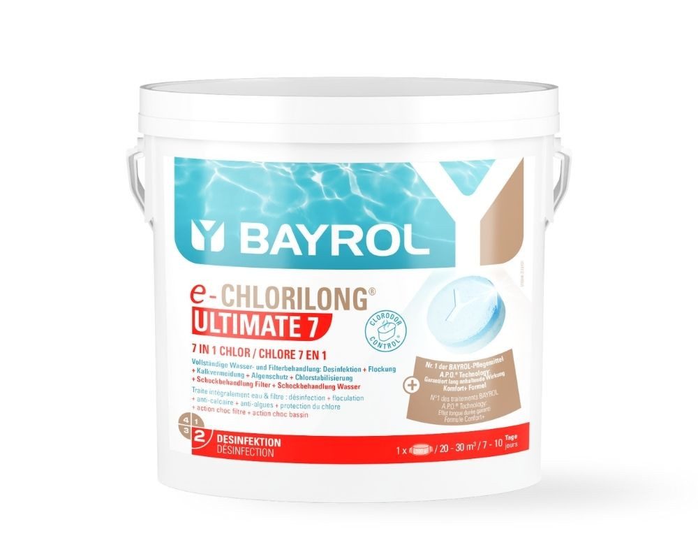 Bayrol Poolpflege BAYROL e-Chlorilong® ULTIMATE 7-300g Chlortabletten +7Funktionen 4,8kg