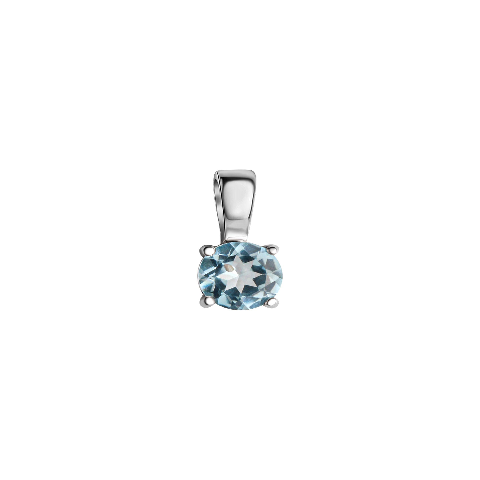 Vivance Kettenanhänger 925/- Sterling Silber rhodiniert Blautopas