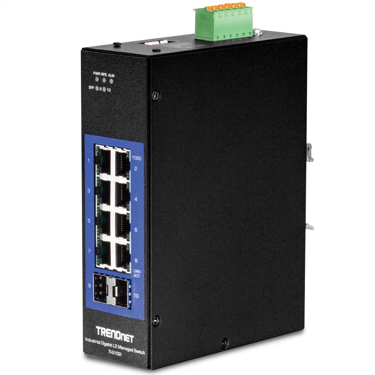 TI-G102i DIN-Rail Switch 10-Port Industrial Gigabit L2 Netzwerk-Switch