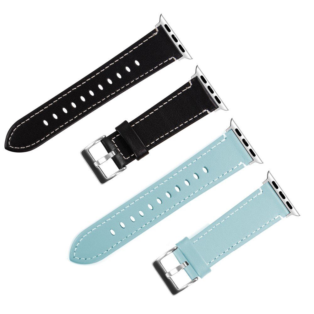 Smartwatch-Armband Lederband CoverKingz 2/Ultra/9/8/7/6/SE/5/4/3 Serie für Armband Türkis Edelstahl Series, Retro Watch Faltschließe Leder Apple 49/45/44/42mm Ultra