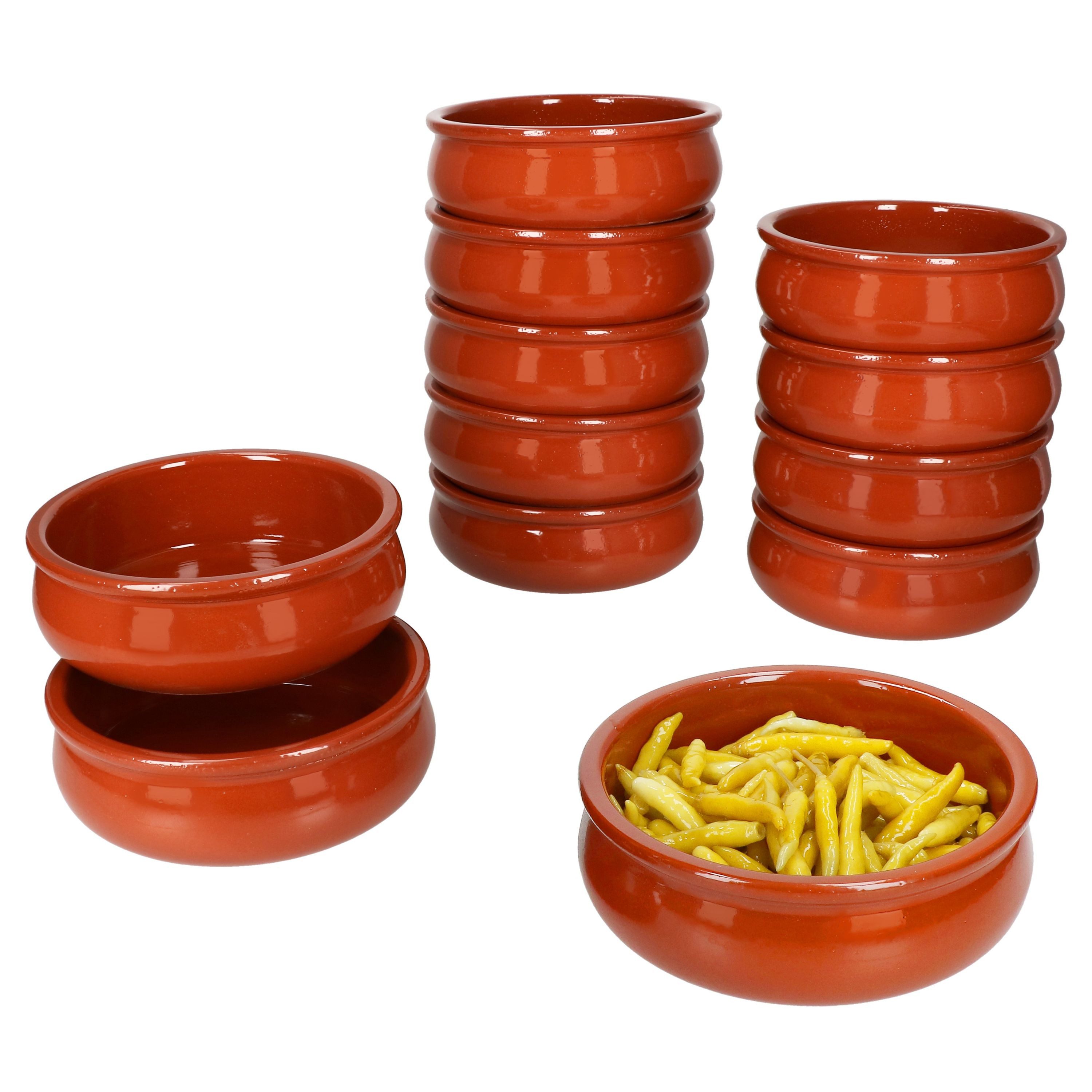 Tapas-Schale 12x BERLIN Cazuela Schale bauchig Ø15,7cm Tonware Gr. M mediterran