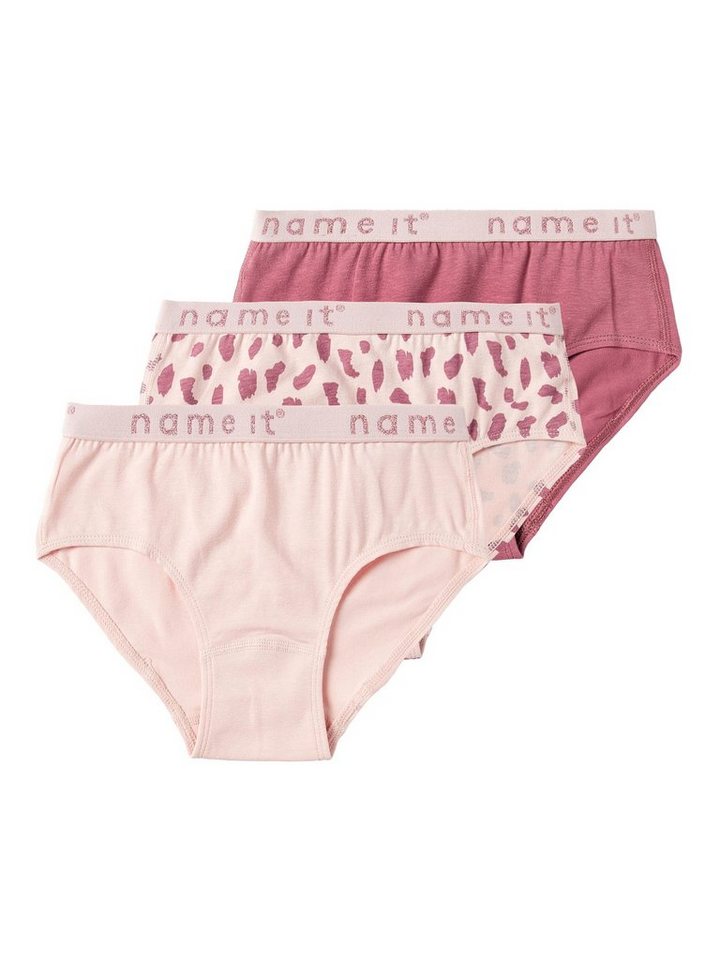 Name It Panty (3-St) Plain/ohne Details, Name it Mädchen Slip 3er Pack  NKFBRIEFS 3P STRAWBERRY CREAM