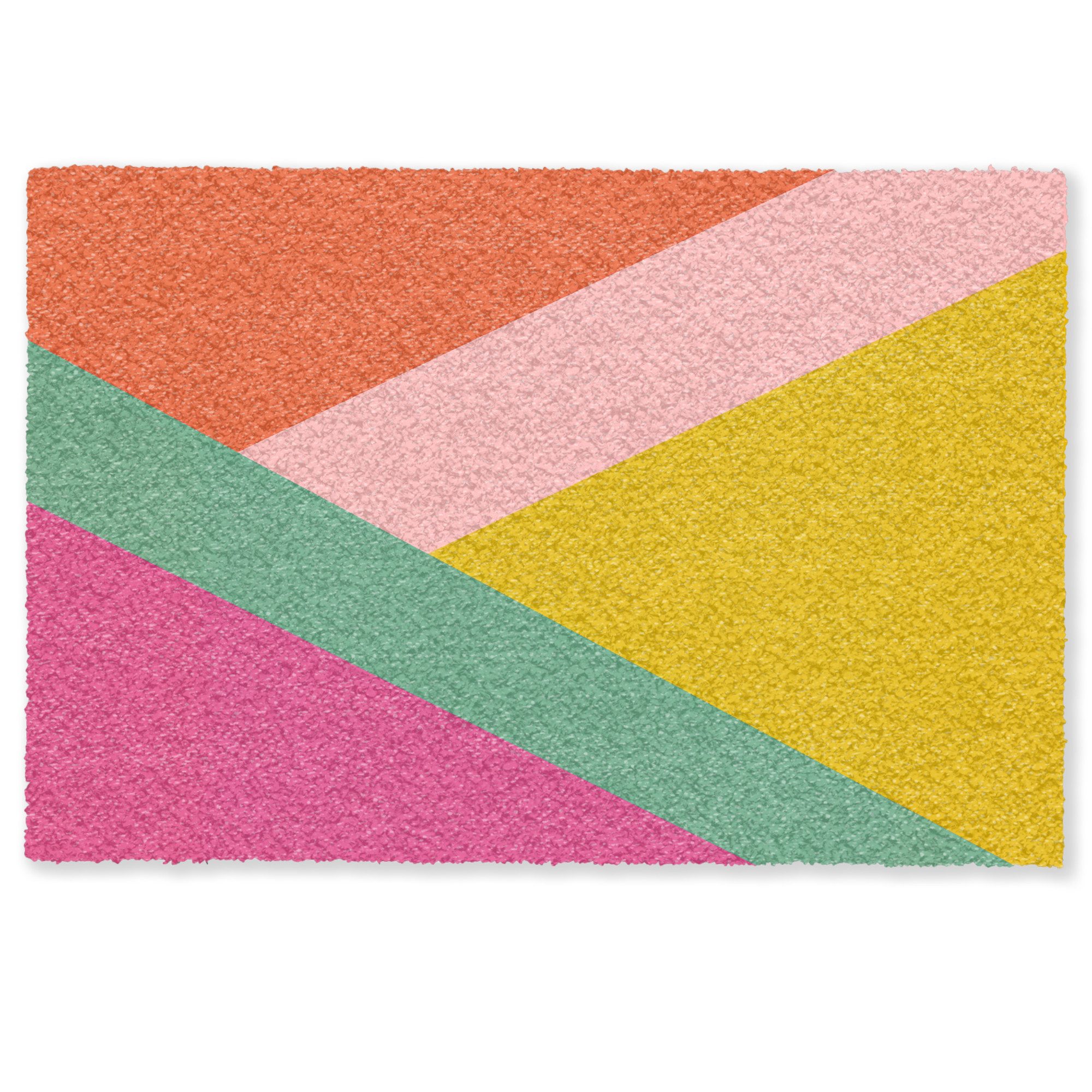 MuchoWow Fußmatte Dreiecke - Bunt - Abstrakt, Rechteckig, innen Schmutzfangmatte, Tür, Schmutzfänger Flur, Teppich, 60x40 cm