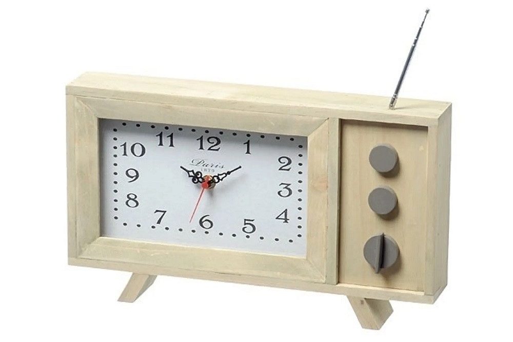 BOLTZE GRUPPE GmbH Uhr Tischuhr Fernseher TV Holz H/B/T 35/6/17,5 cm
