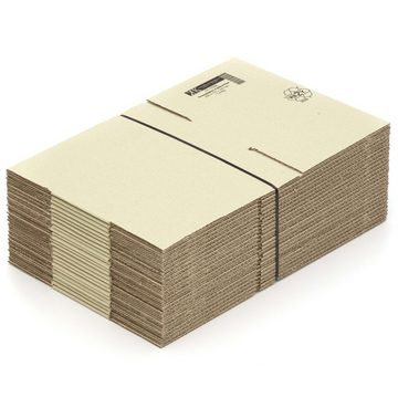 KK Verpackungen Versandkarton, 25 Graskartons 250 x 175 x 100 mm Nachhaltig Karton Postversand Braun-Grün