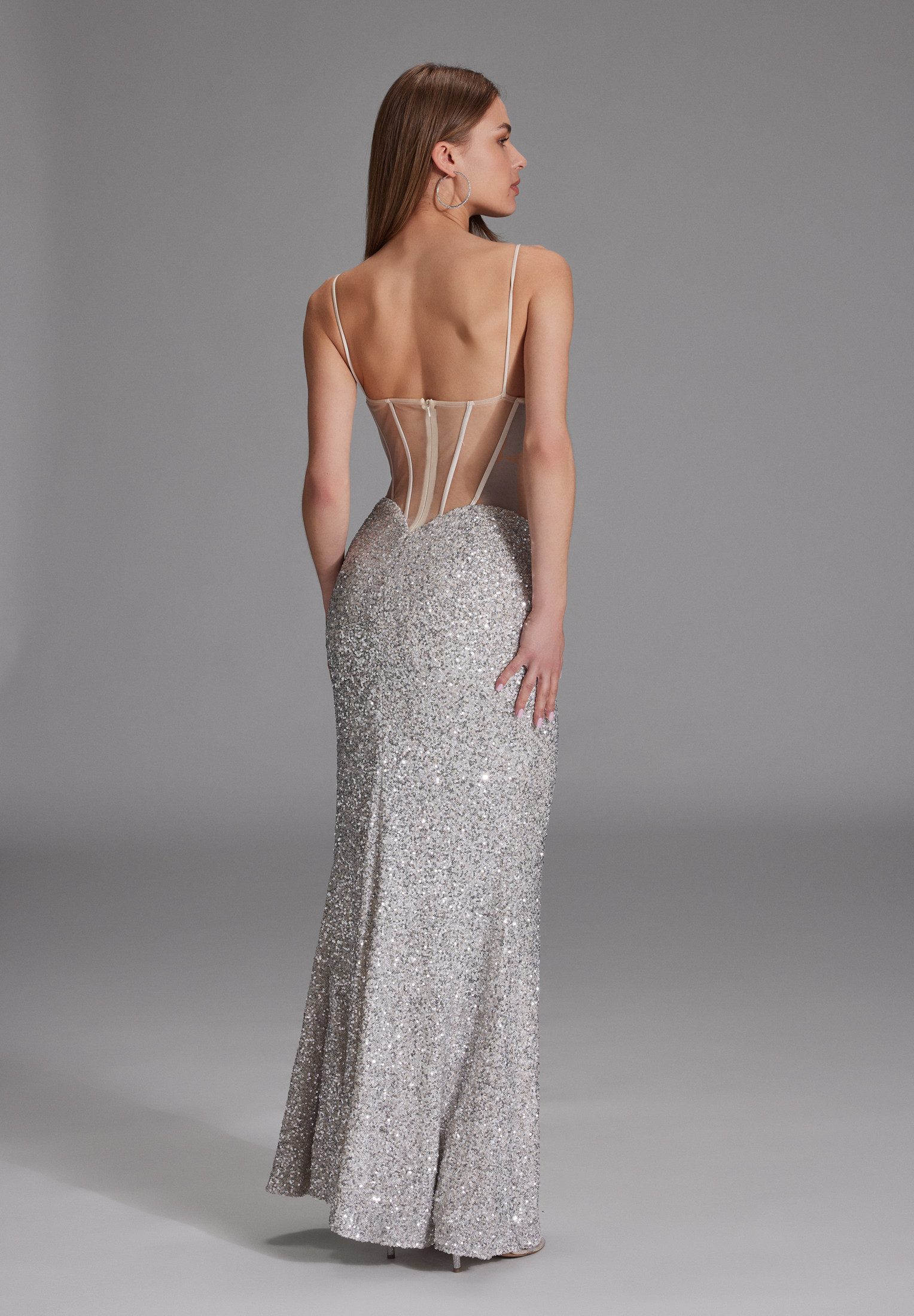 Hey Kyla Abendkleid - Slipdress mit transparenter Rückenpartie Figurbetonte günstig online kaufen