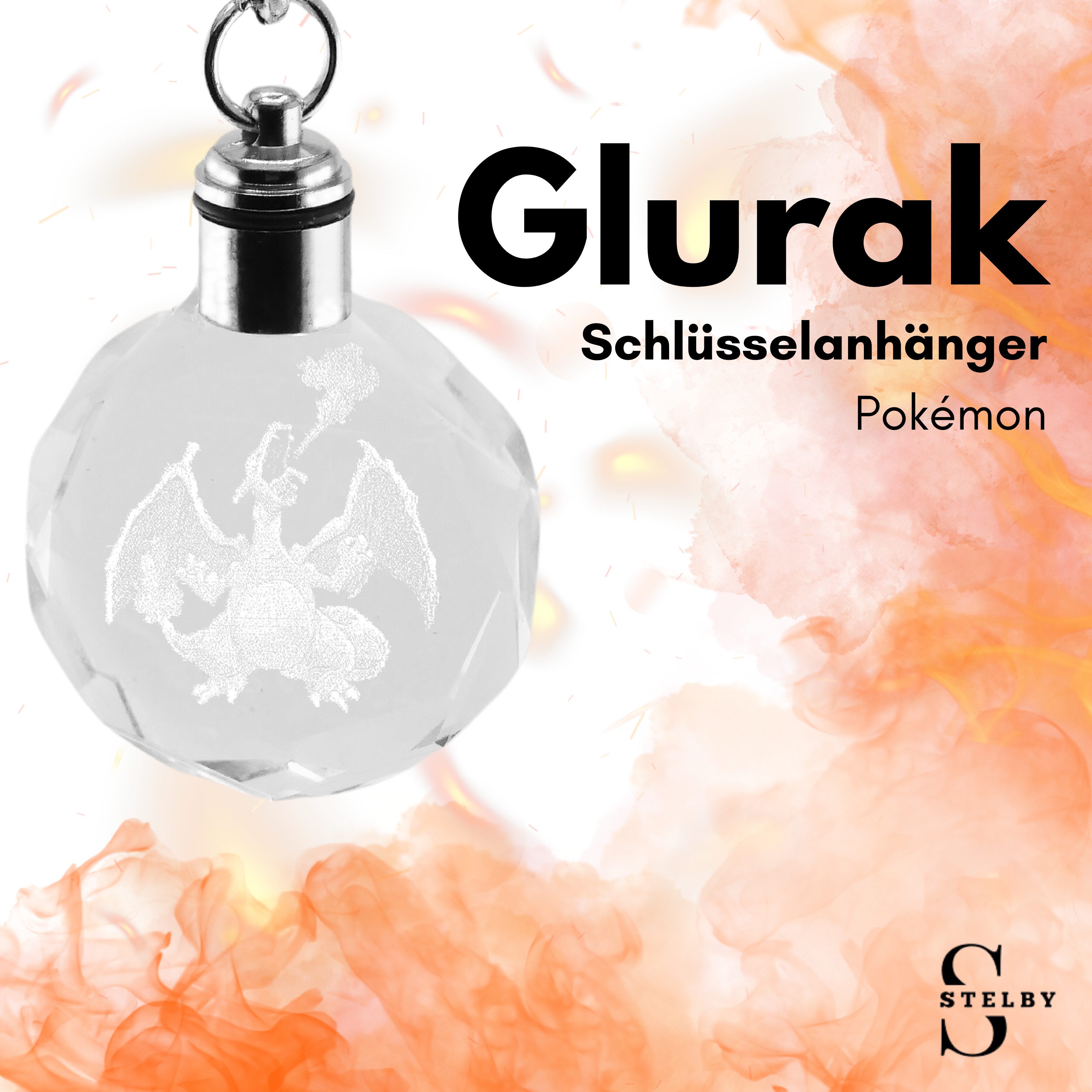 Stelby Schlüsselanhänger mit Gravur Pokemon Glurak günstig online kaufen