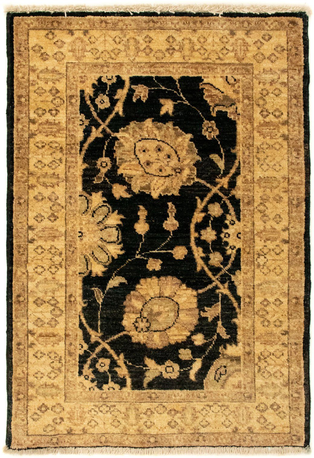 Wollteppich Farahan Teppich handgeknüpft schwarz, morgenland, rechteckig, Höhe: 7 mm