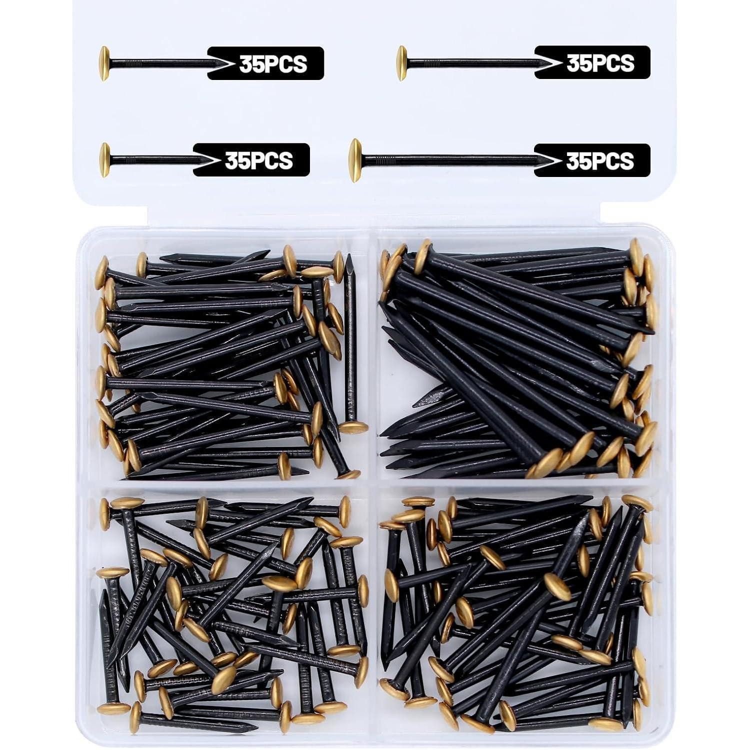 LuxusKollektion Stahlnagel Bilder nägel Set 140tlg. 20-40mm Messingkopf Stahl
