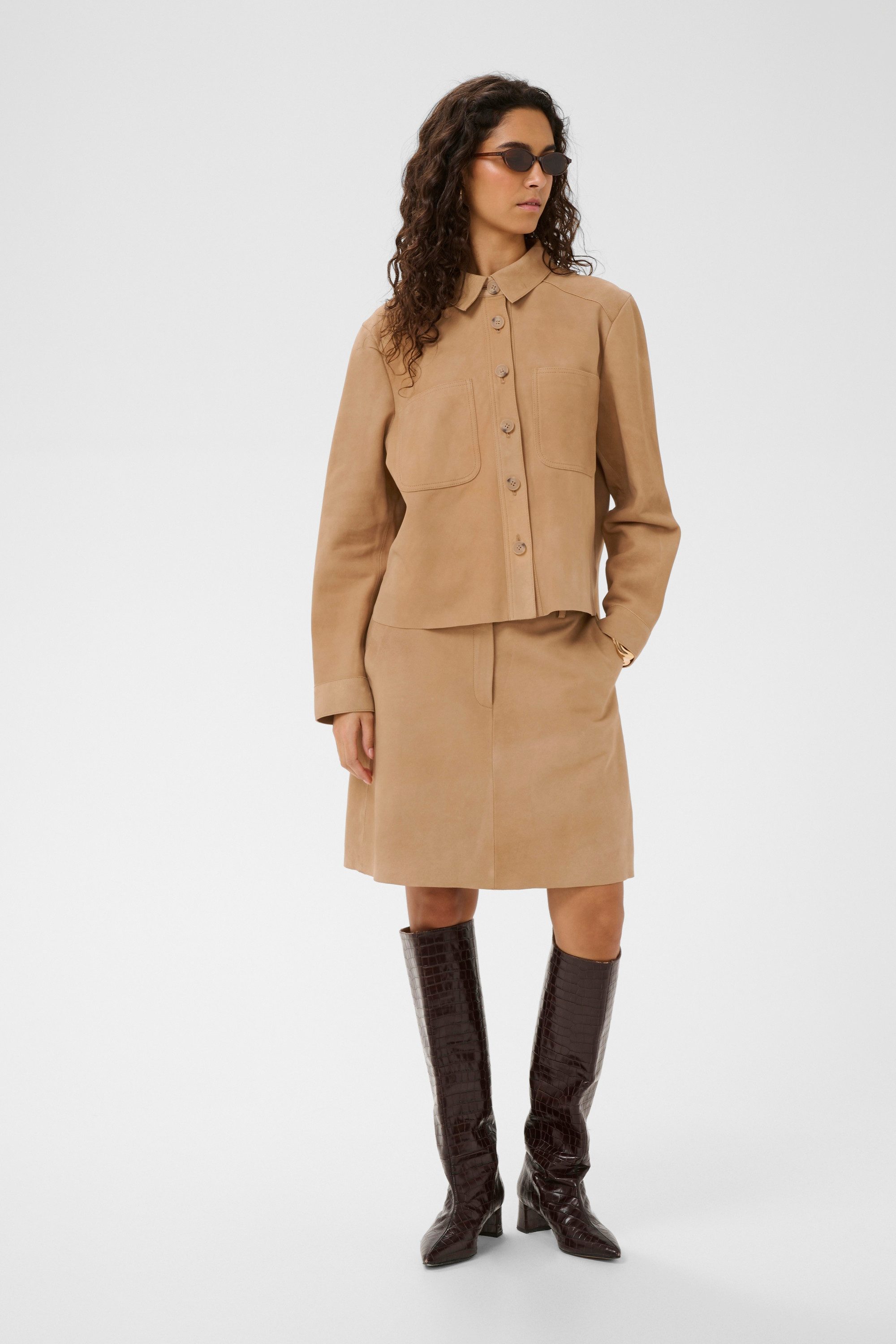 SOAKED IN LUXURY Lederblazer Lederhemd SLParvati