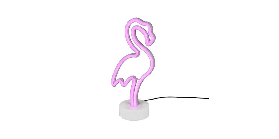 Reality Leuchten LED-Leuchte Reality LED Tischleuchte Flamingo 29 x 14 cm, Nicht dimmbar ohne Bewegungsmelder