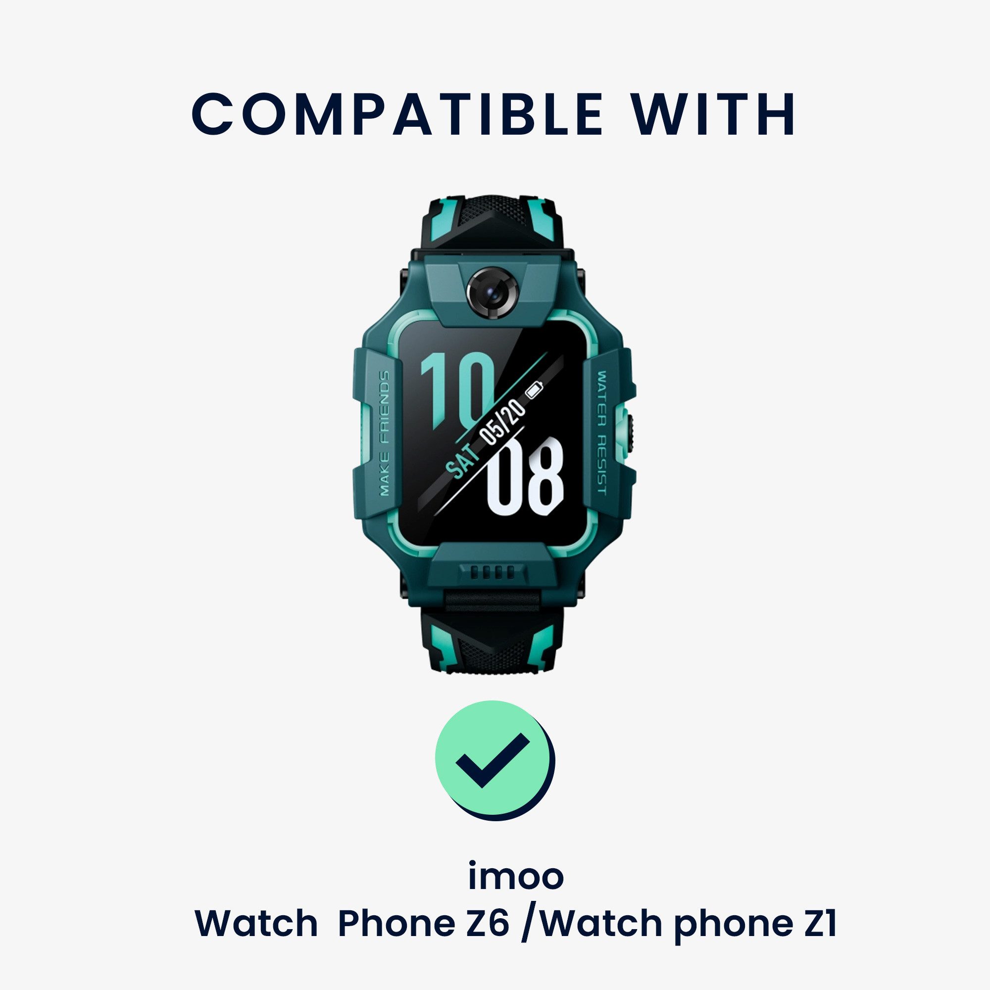 kwmobile Ersatzarmband für imoo Watch Phone Z1 / Z7 / Z6 Armband Smartwatch, 1-tlg., Nylonarmband mit Magnetverschluss - Hellblau