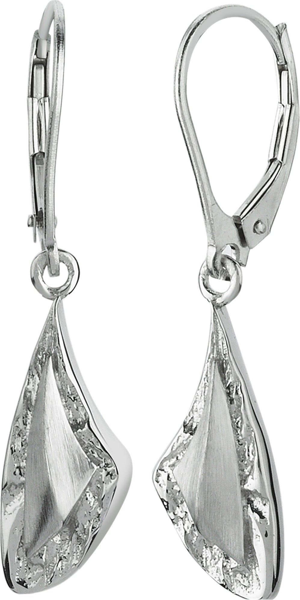 Balia Paar Ohrhänger Balia Damen Ohrringe matt und geschlagen (Ohrhänger), Damen Ohrhänger Dreieck aus 925 Sterling Silber, Farbe: silber