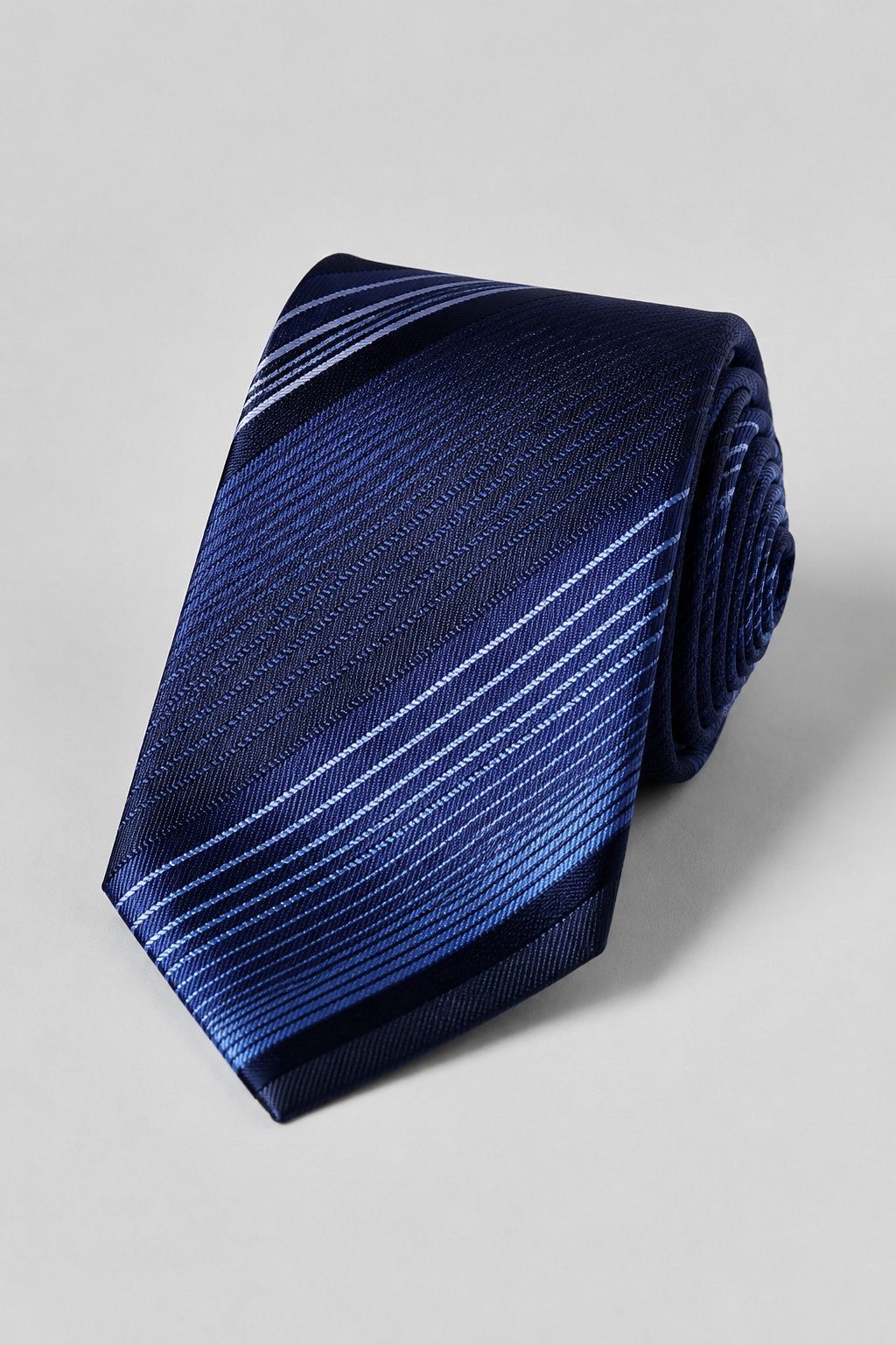 Seidenfalter Krawatte - Krawatte 6cm - Seidenkrawatte elegant blau gestreift