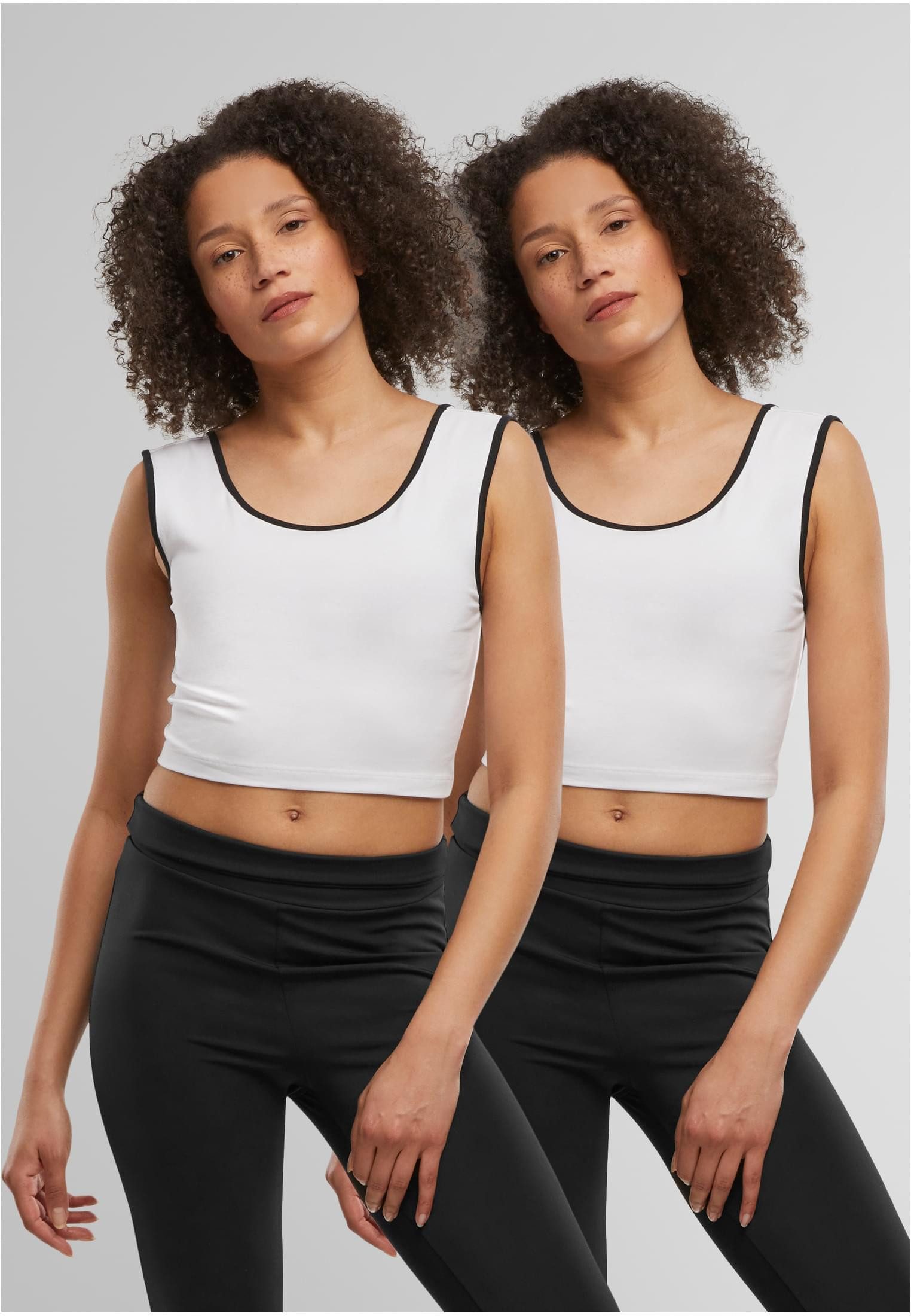 URBAN CLASSICS Tanktop Damen Contrast Cropped Top