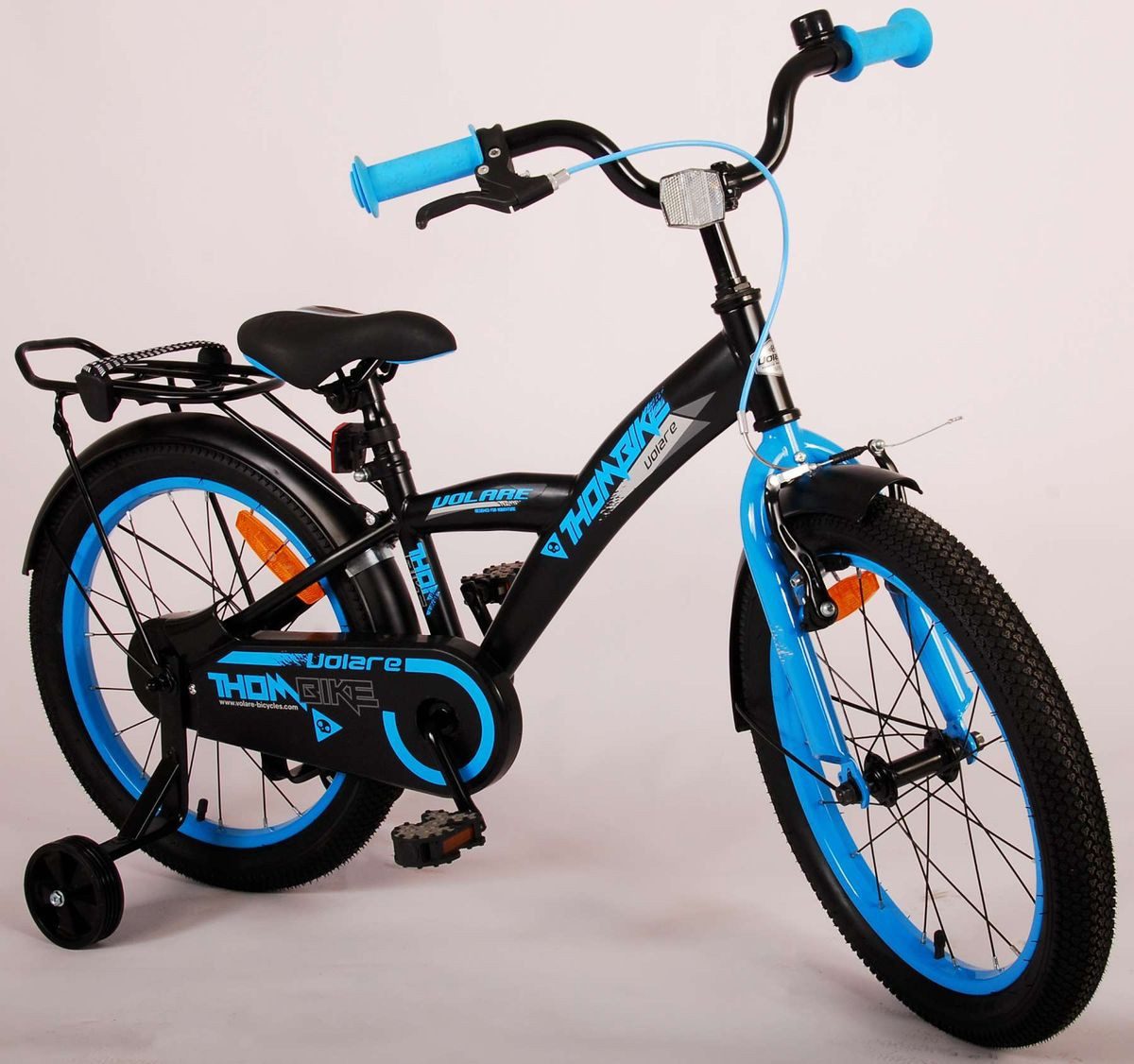 Volare Kinderfahrrad 18 ZOLL Kinder Jungen Fahrrad Kinderfahrrad Bike Rad TB Blau 21790, Rücktriit, Gepäckträger, Seitenständer, Stützräder