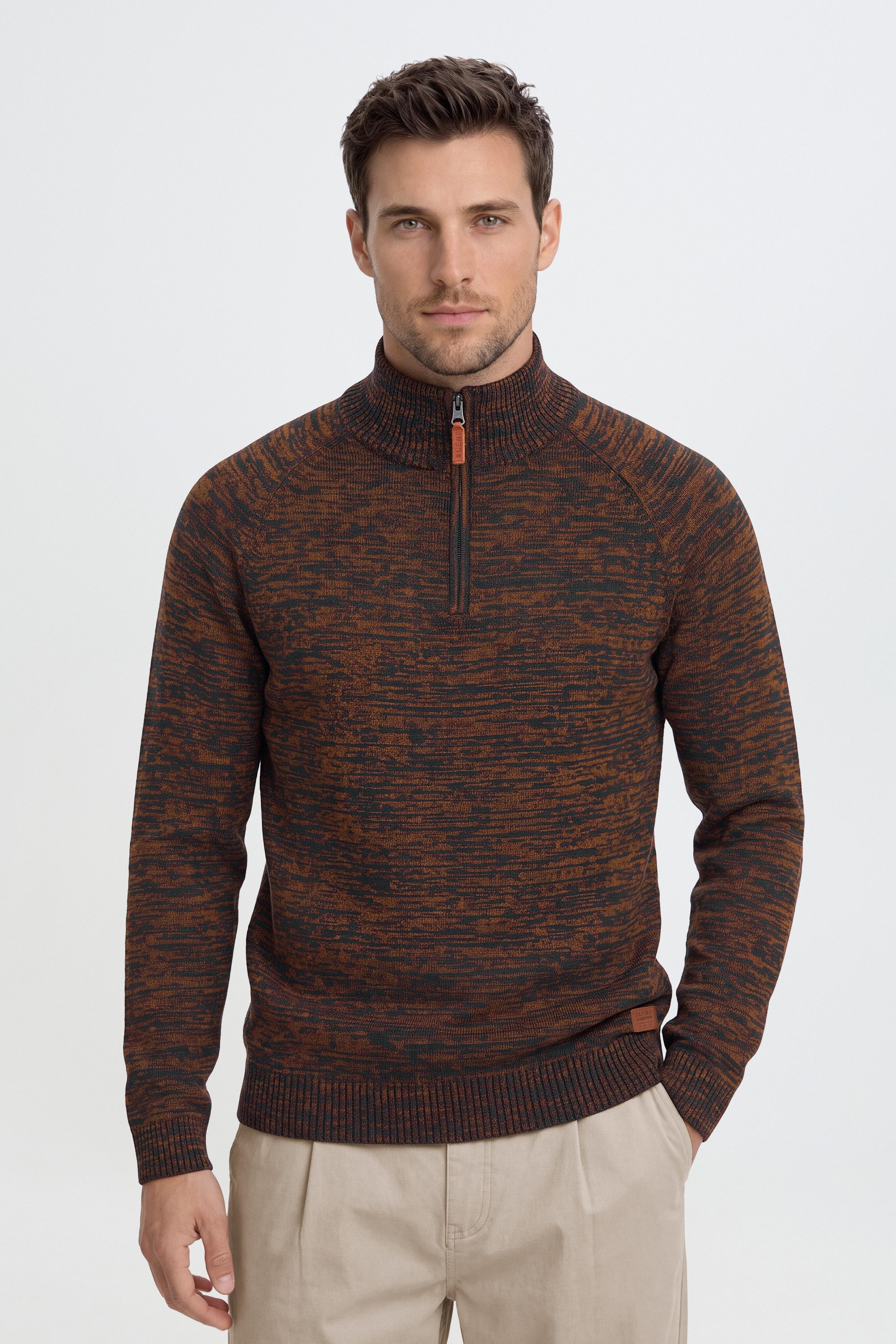 Blend Troyer BHDanovan Strickpullover in MeLange-Optik