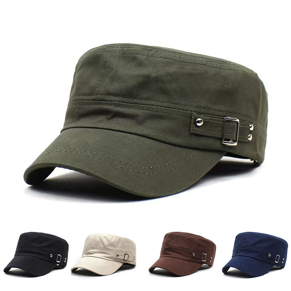 Zaewry Baseball Cap Vintage Military Army Flat Cap Verstellbare Baseballmütze Kappe