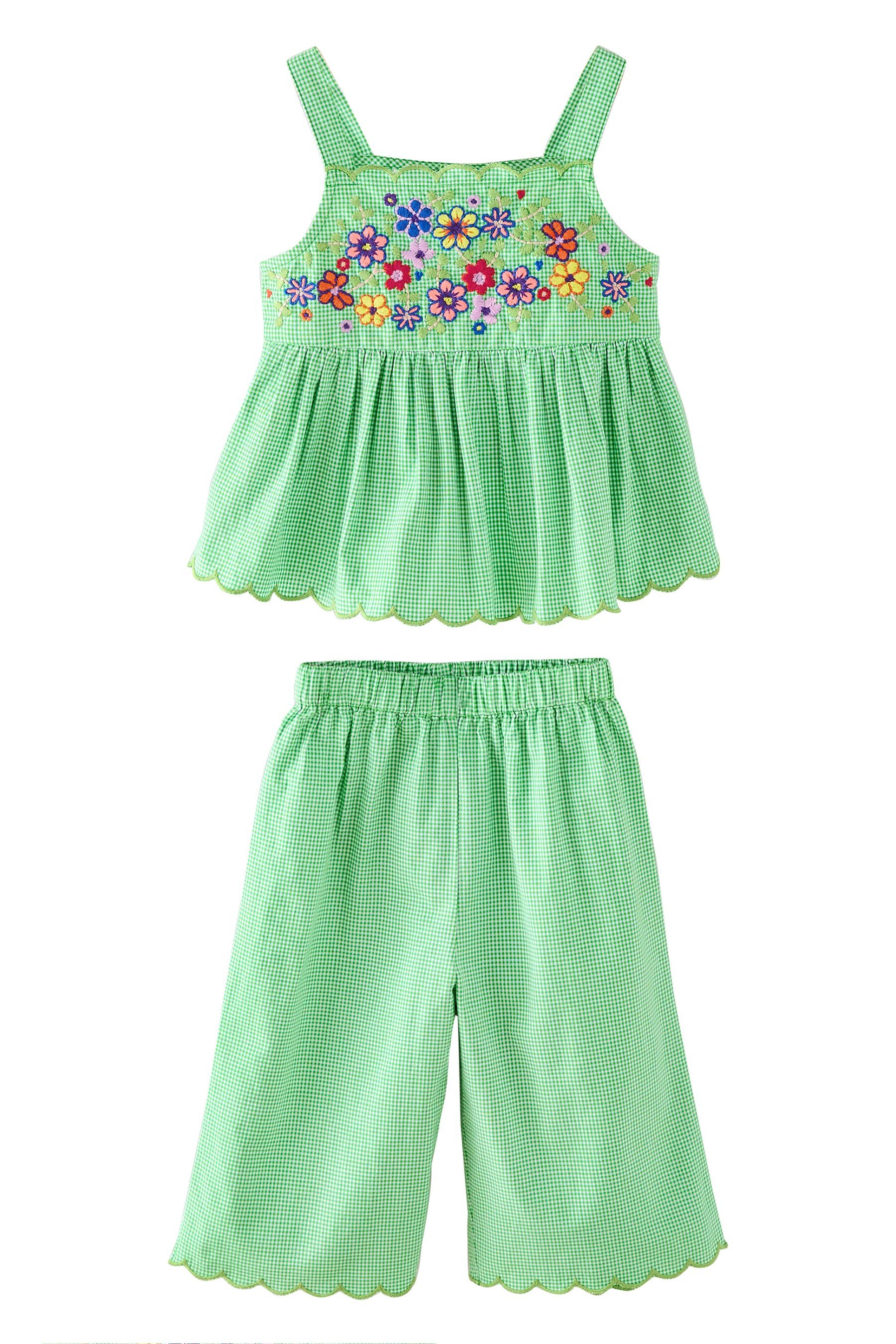 Top & Hose Bestickte Bluse und Hose im Kombi-Set