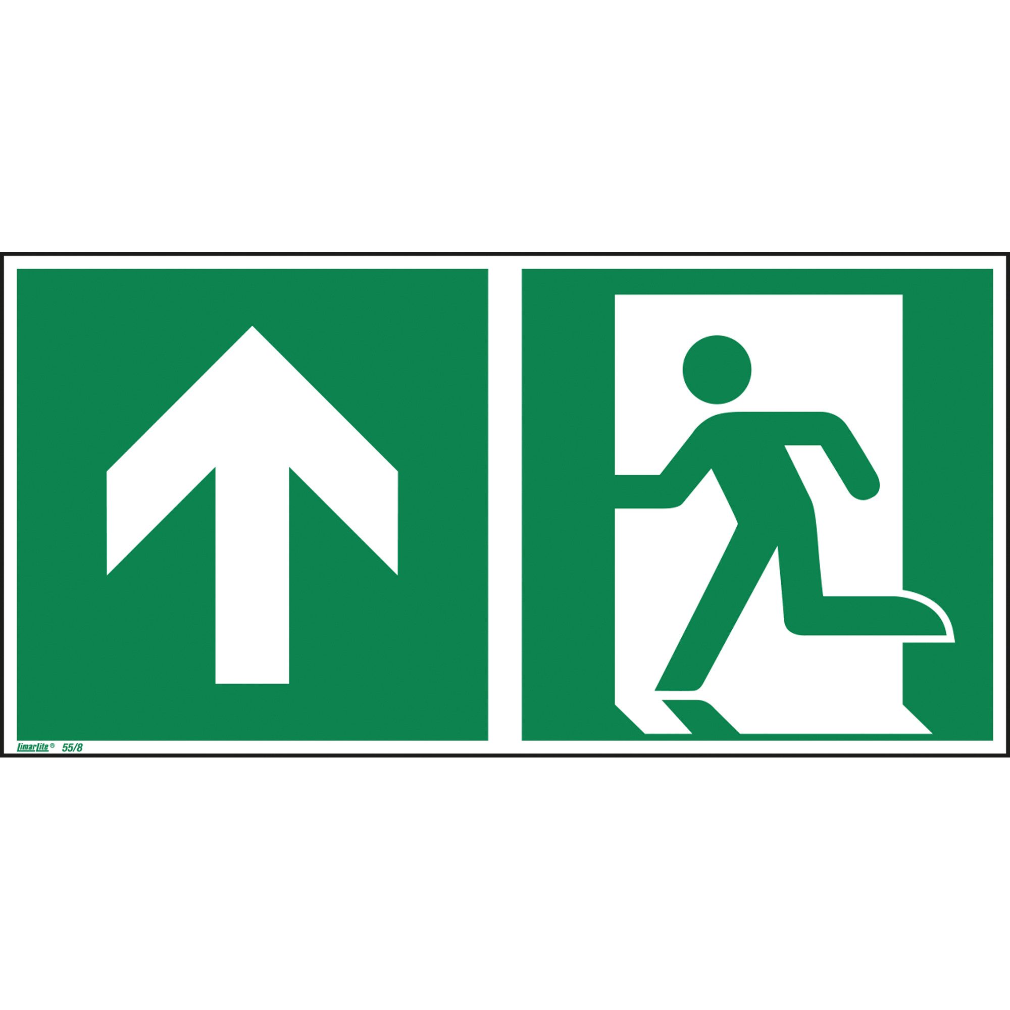Soennecken Hinweisschild Hinweisschild Notausgang geradeaus ISO 7010 300x150mm PVC