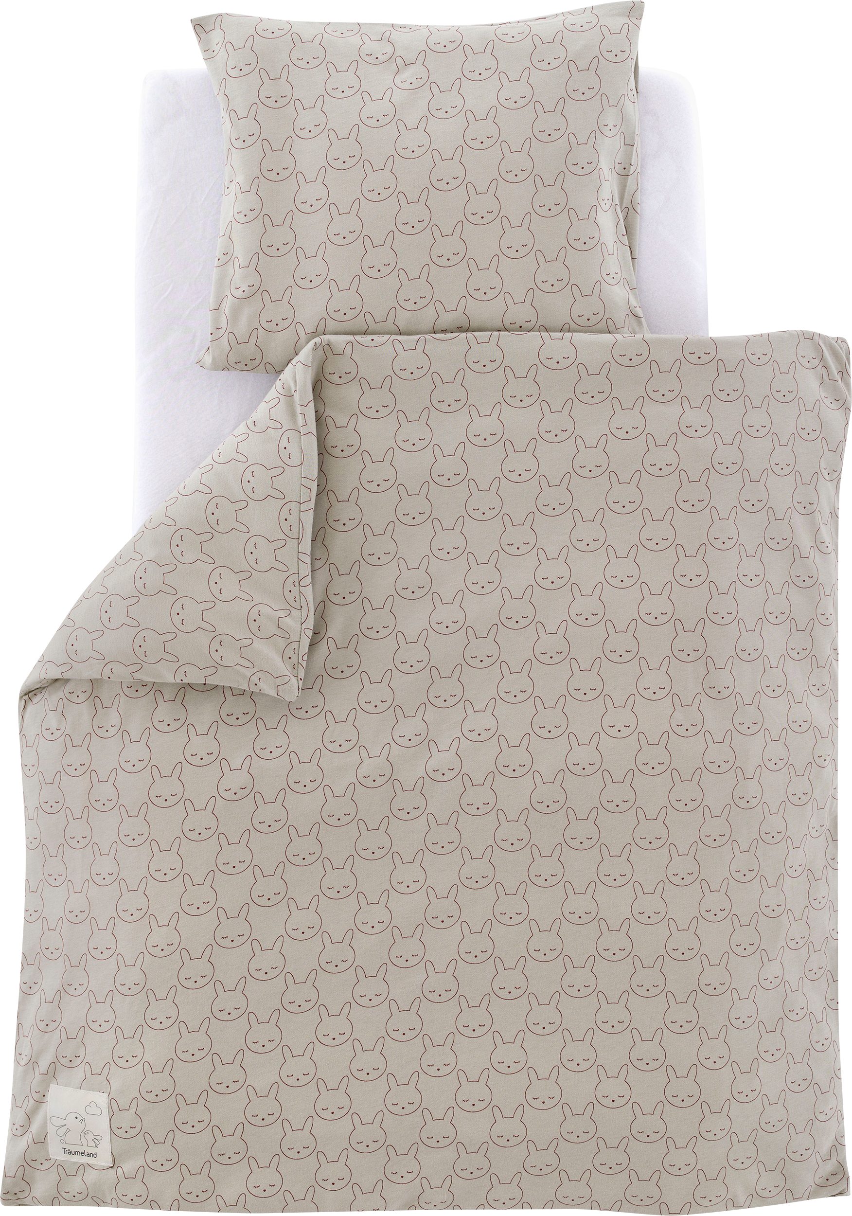 Träumeland Babybettwäsche Jersey Kuschelhase, Jersey, 2 teilig, mit Allover-Print