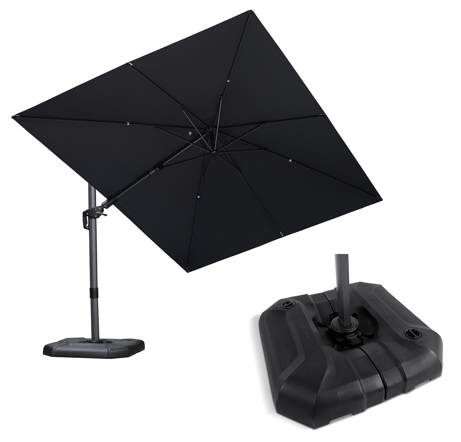 PURPLE LEAF Ampelschirm Quadratischer, Neigbarer Sonnenschirm günstig online kaufen