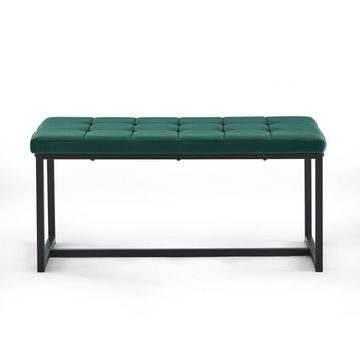 CLIPOP Essbank Esstischhocker (1er Set), gepolsterter Sitzbank, Loungehocker mit Metallgestell aus Samtstoff